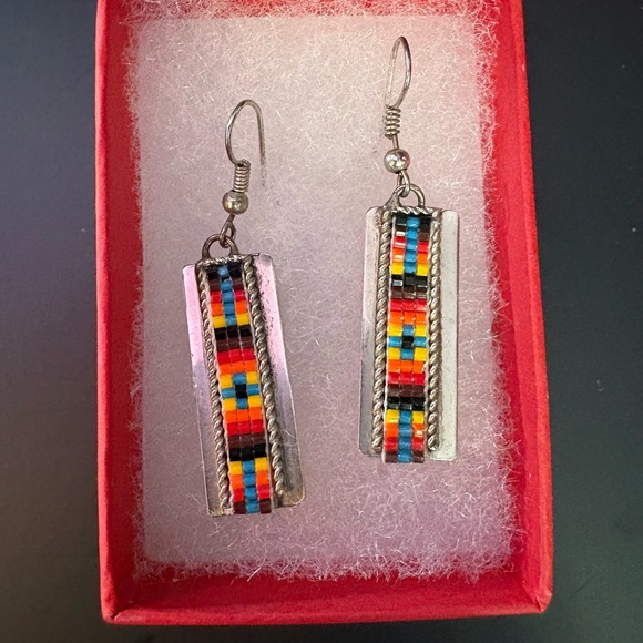 Authentic Navajo Beaded Earrings - Picture 5 of 5
